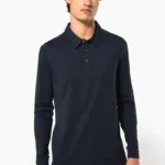 Herenpolo lange mouwen van jersey