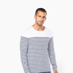 Gestreept heren-T-shirt lange mouwen