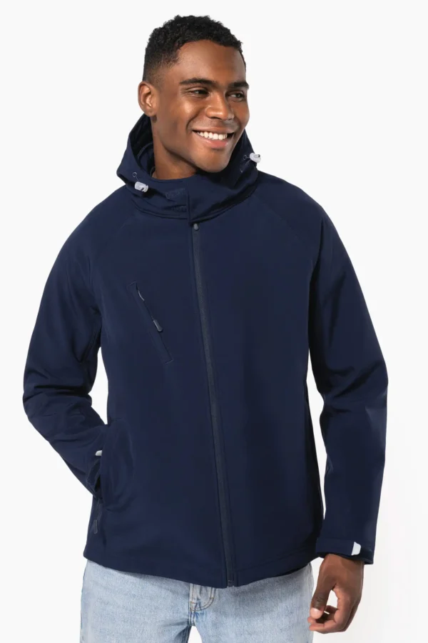 Heren softshell jas met afneembare capuchon