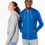 Licht katoenen sweatvest met capuchon