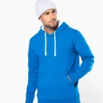 Sweater met contrasterende capuchon