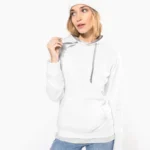 Damessweater met capuchon in contrasterende kleur