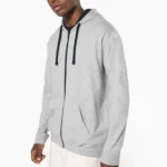 Herensweater met rits en capuchon in contrasterende kleur