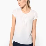 Damesblouse in crêpe met korte mouwen