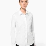 Damesblouse in popeline met lange mouwen