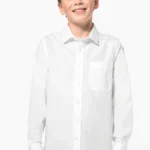 Kinder poplin overhemd lange mouwen