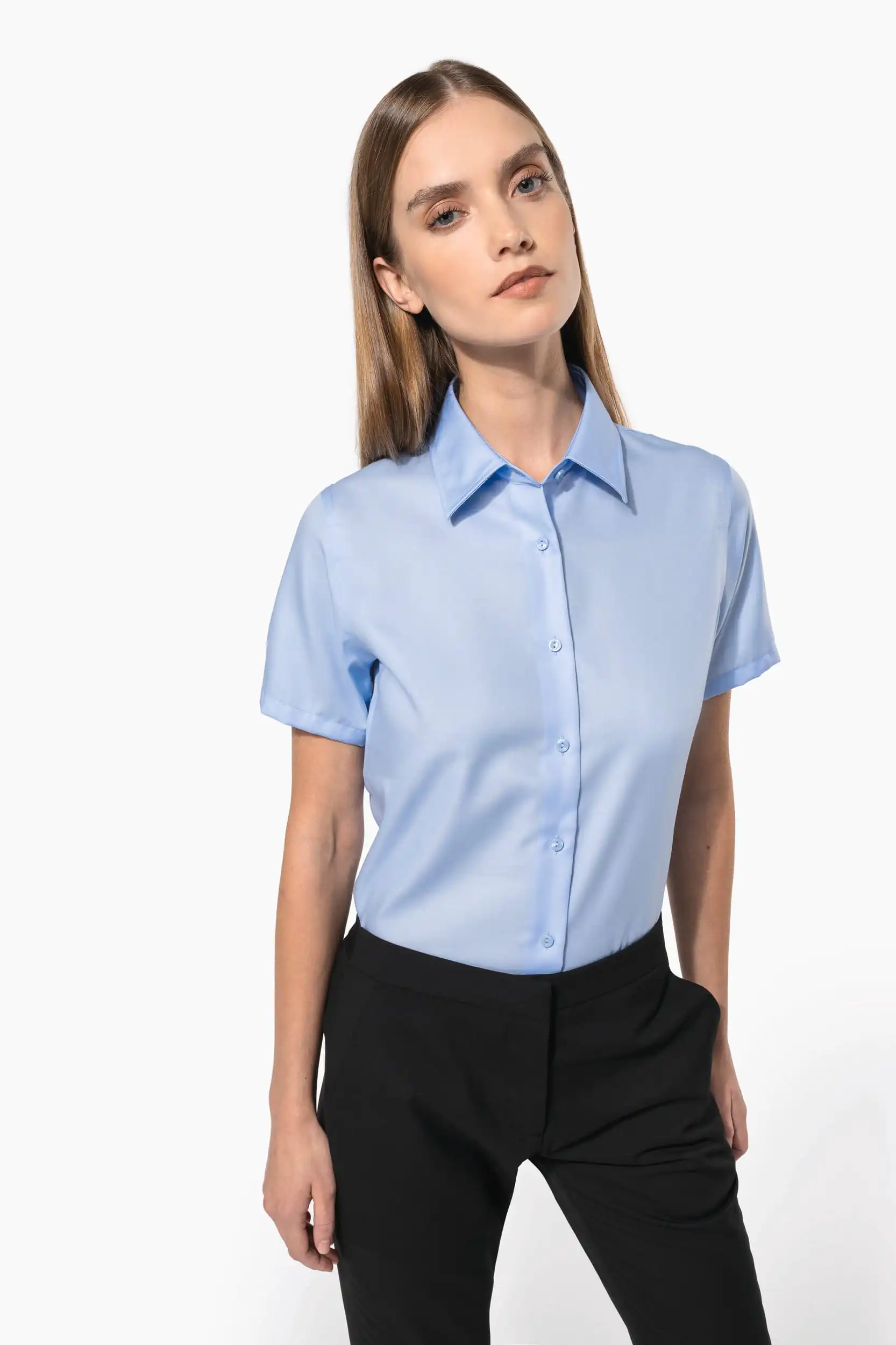 Dames non-iron blouse korte mouwen