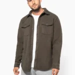 Overshirt van fleece met sherpavoering