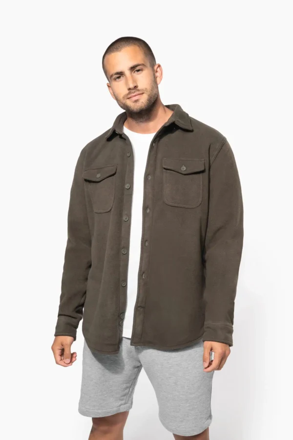 Overshirt van fleece met sherpavoering