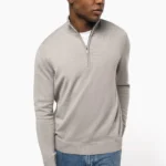Heren pullover met ritskraag