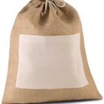 Tas van jutecanvas met koordjes