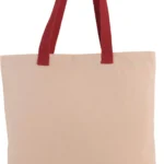 Platte shopper van canvas met contrasterend hengsel