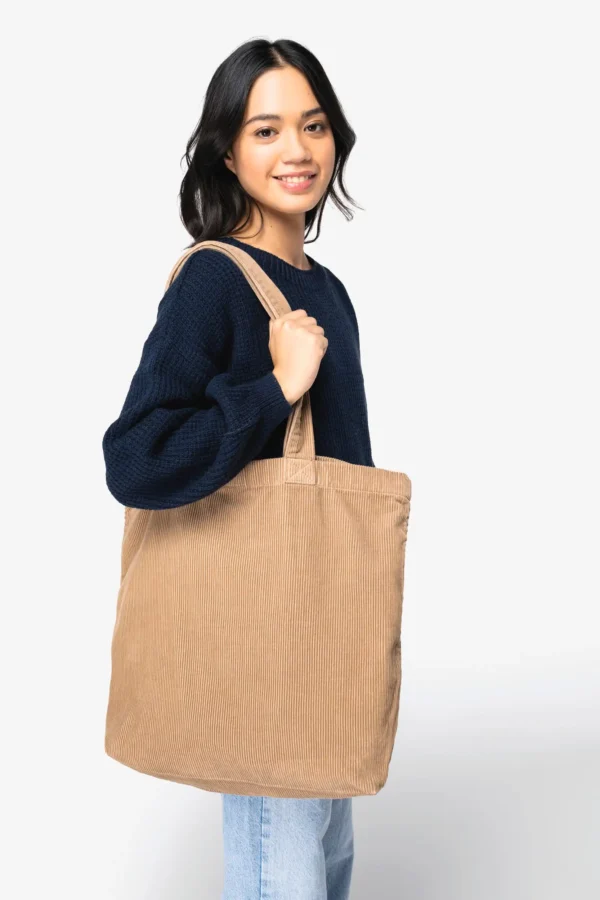 Ecologische verwassen tas van ribfluweel