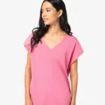 Ecologisch baggy dames T-shirt V-hals