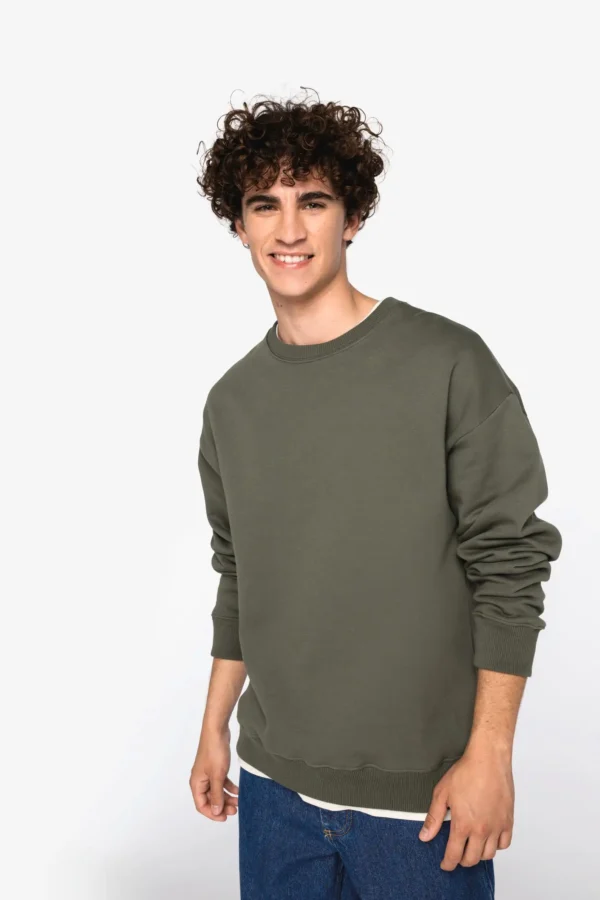 Ecologische oversized uniseks sweater met ronde hals