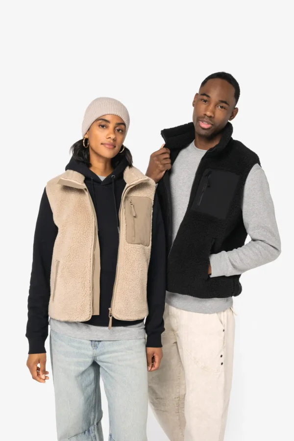 Ecologische uniseks bodywarmer van sherpa