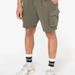 Duurzame verwassen herencargoshort van French Terry