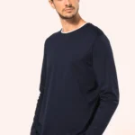 Supima® heren-T-shirt ronde hals lange mouwen