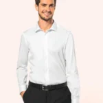 Herenoverhemd van twill met lange mouwen