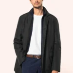 Gestructureerde trenchcoat voor heren