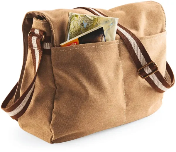 Vintage canvas schoudertas