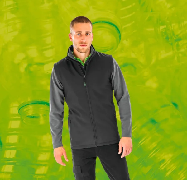 Gerecycleerde heren softshell-bodywarmer