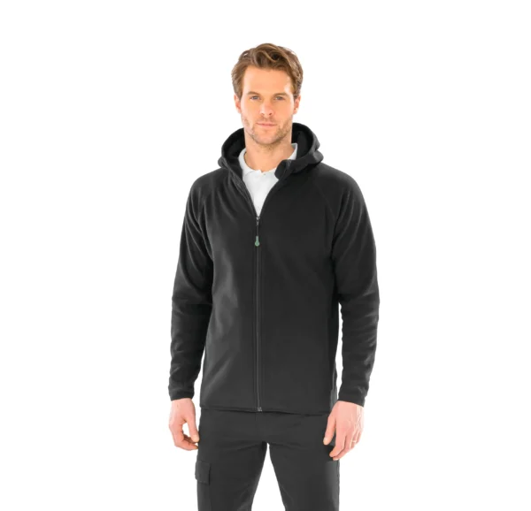 Gerecycled microfleece vest met capuchon