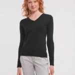 Ladies V-neck Knitted Pullover