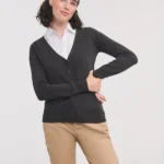 Ladies gebreid vest met V-hals