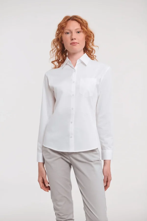 Ladies' Ls Pure Cotton Easy Care Poplin Shirt