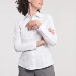 Ladies Long Sleeve Herringbone Shirt