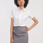 Ladies Short Sleeve Herringbone Shirt