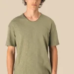 Ecologisch heren-T-shirt met slubhals en afhangende schouders