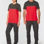Ecologisch tweekleurig uniseks T-shirt met korte mouwen