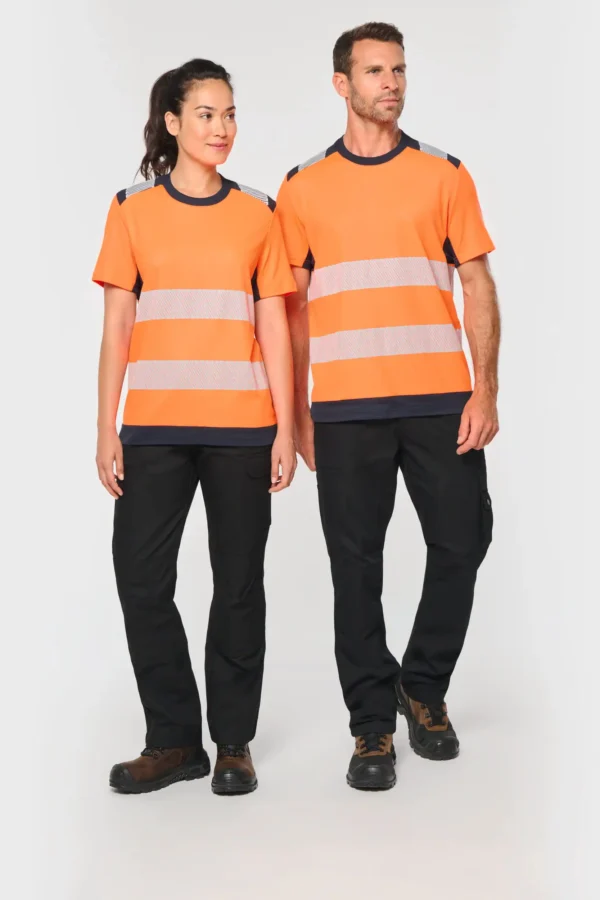 Gerecycled veiligheids-T-shirt ronde hals korte mouwen unisex