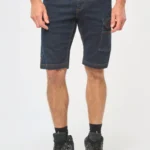 Denim herenbermuda met meerdere zakken