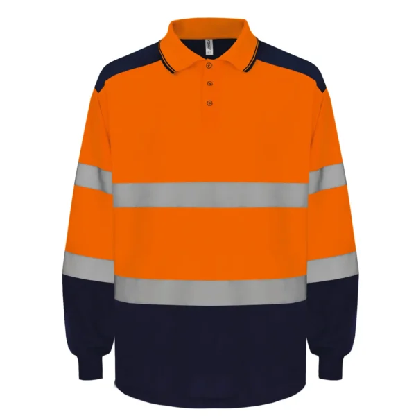 Tweekleurige Hi-Vis polo met lange mouwen