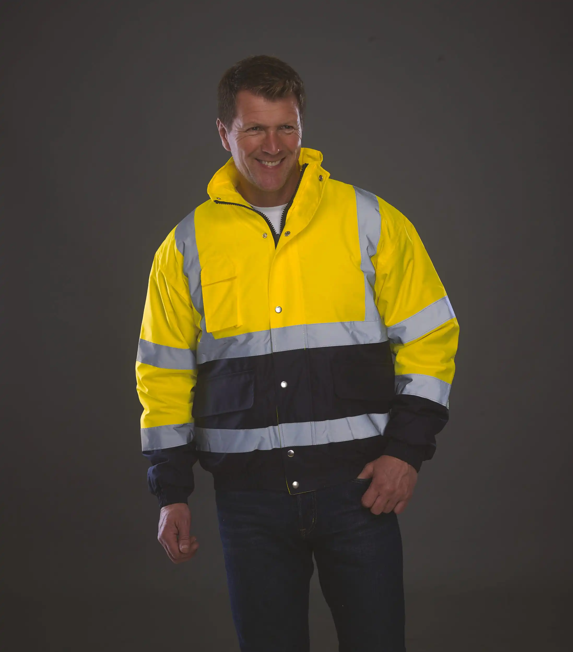 2-kleurig veiligheids bomberjack