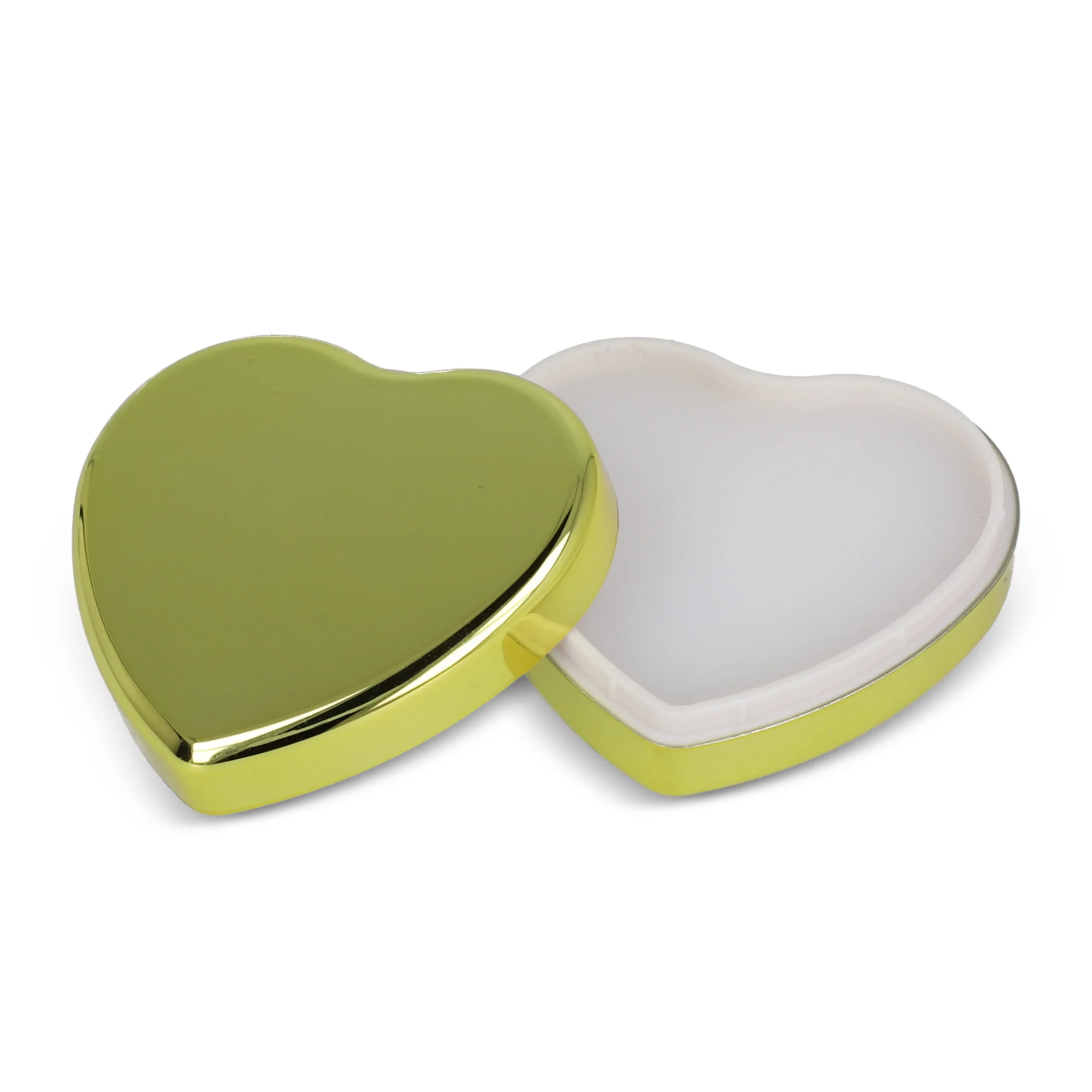 Platte metallic lippenbalsem in hartvorm - Afbeelding 2