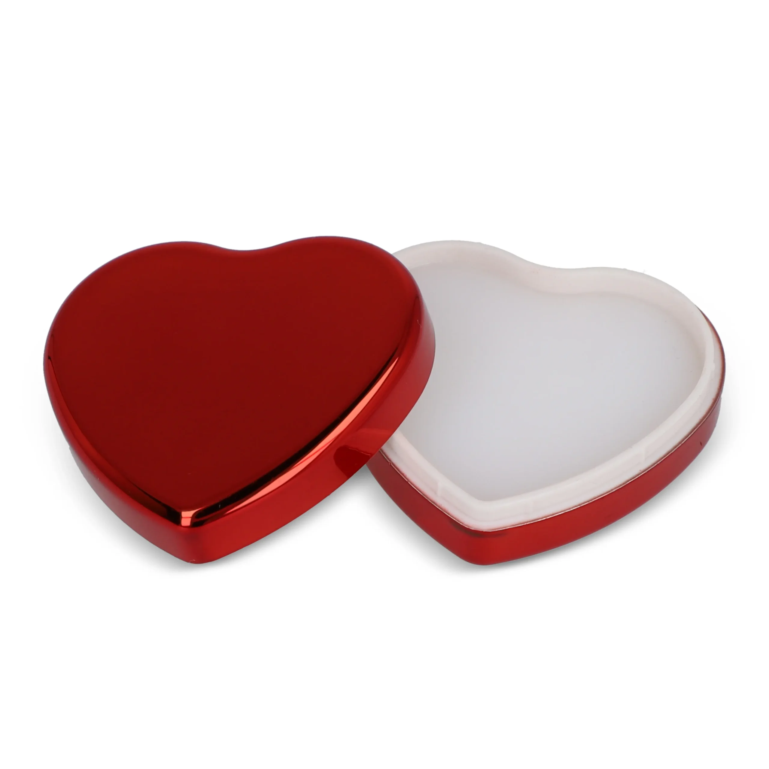 Platte metallic lippenbalsem in hartvorm - Afbeelding 4