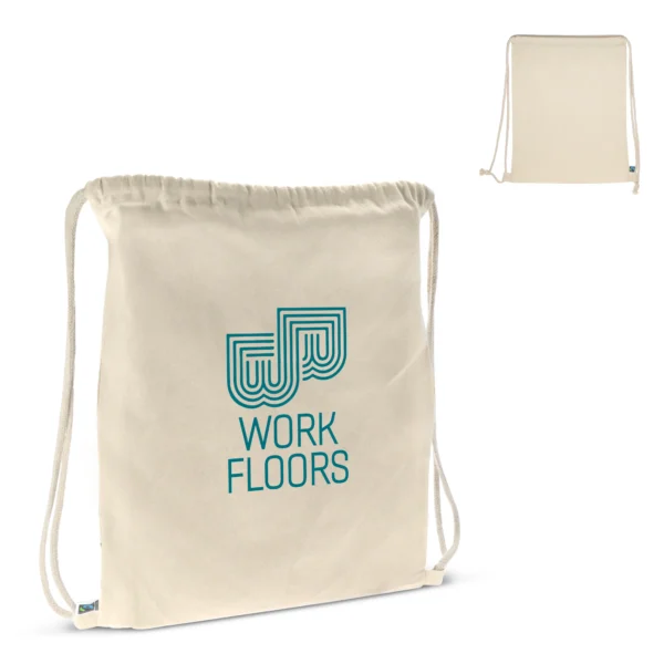 Fairtrade rugzakje ecru 140g/m² 35x45 cm