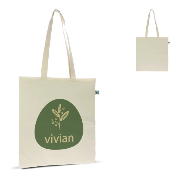 Fairtrade katoenen tas ecru lang 140g/m² 38x42cm