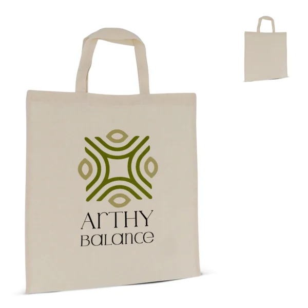 Schoudertas katoen OEKO-TEX® 140g/m² 38x42cm korte handgreep