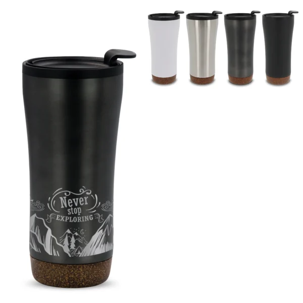 Dubbelwandige thermobeker met kurk onderzijde 480ml