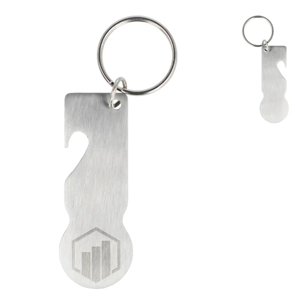 RVS winkelwagenmunt sleutelhanger