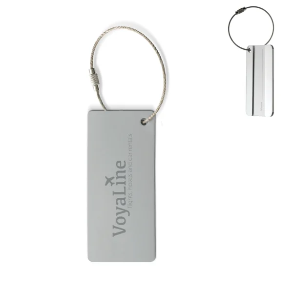 Aluminium bagagelabel rechthoek