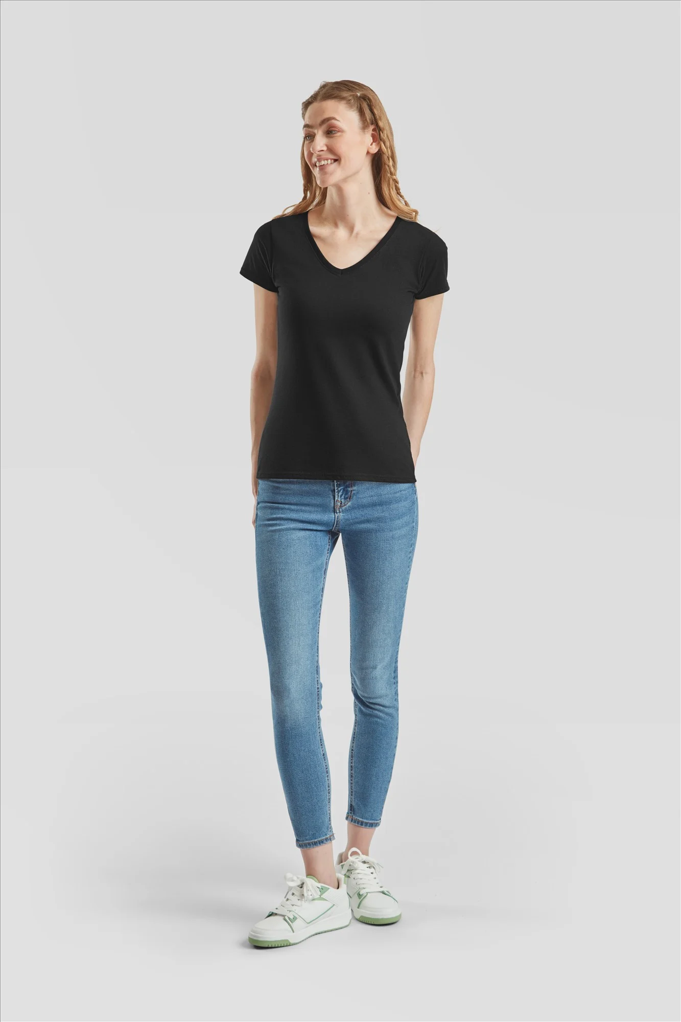 Fruit of the Loom Lady-Fit Valueweight V-neck T