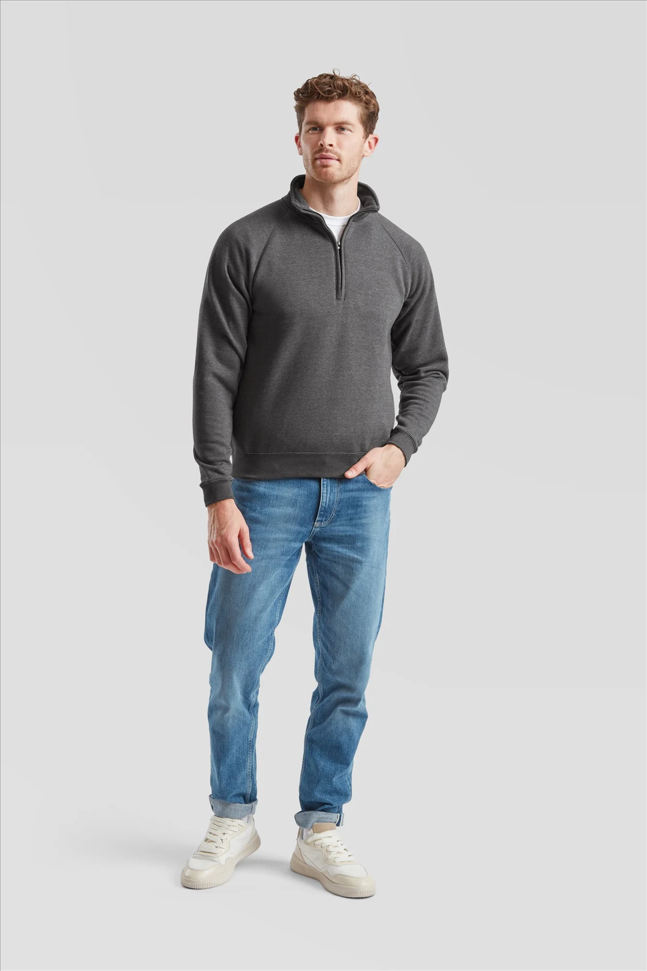 Fruit of the Loom Premium Zip-Neck Sweat