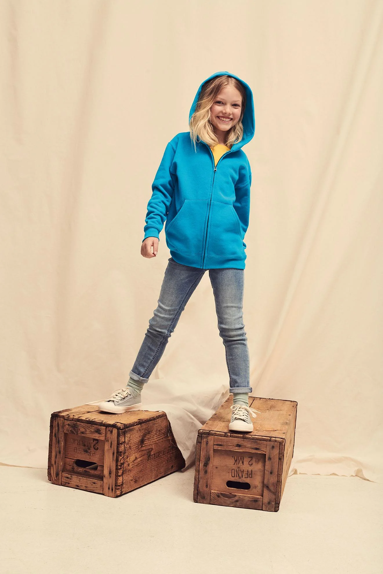 Fruit of the Loom Kids Classic Hooded Sweat Jacket - Afbeelding 2