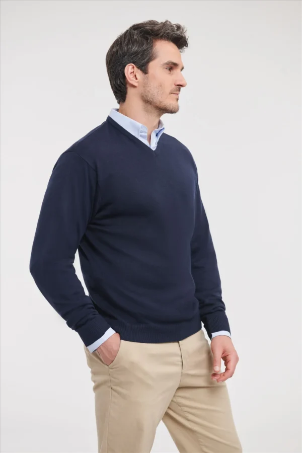 Russell Men V-neck Knitted Pullover
